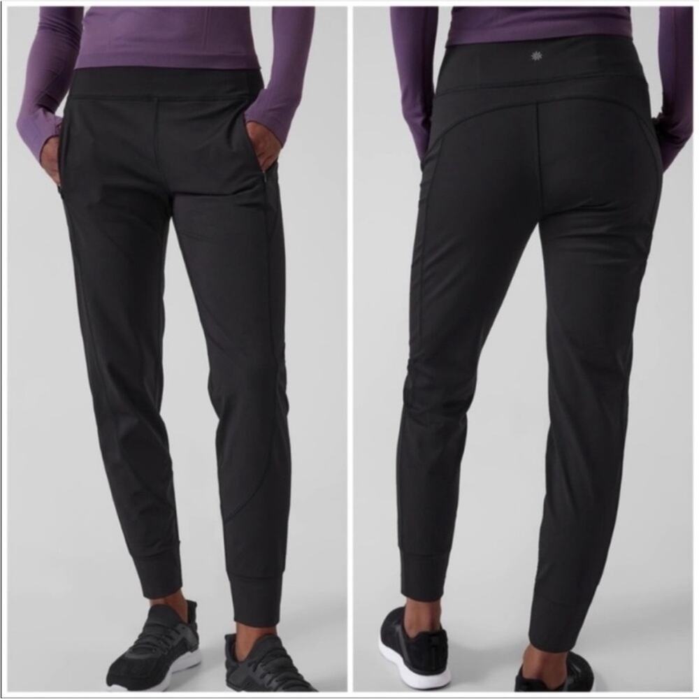 ATHLETA Rainier Jogger Pants Black SIZE 8 NWT NEW Classic Casual